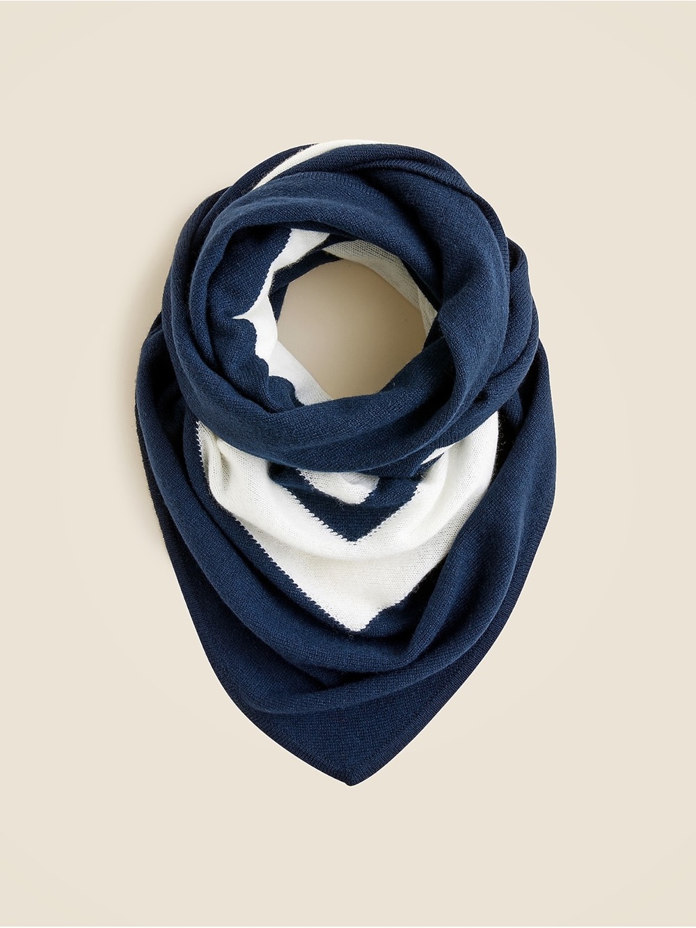 J. Crew Striped Wool-Cashmere Bandana Scarf